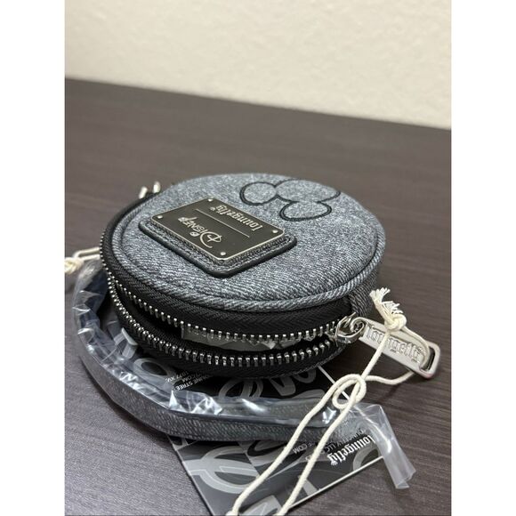 Loungefly Disney Mickey Mouse Gray Denim Coin Purse Wallet - Picture 4 of 4